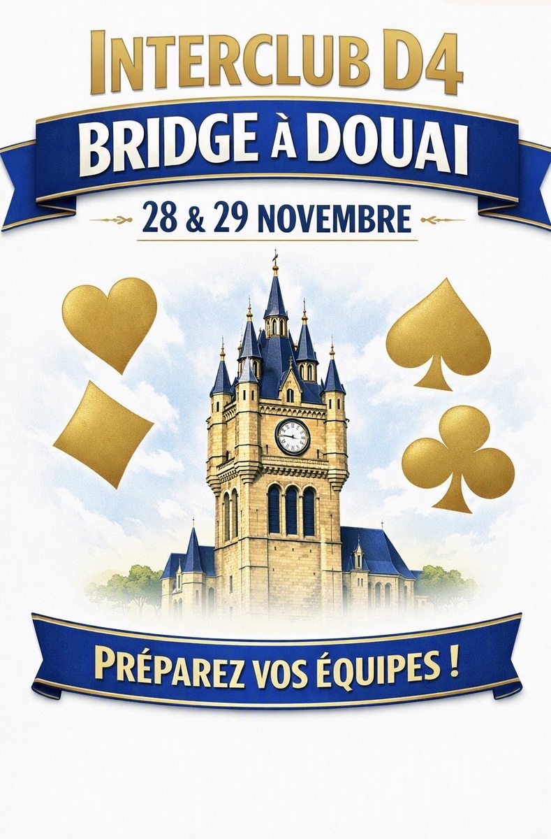 Interclub D4 à Douai le samedi 28 novembre et dimanche 29 novembre