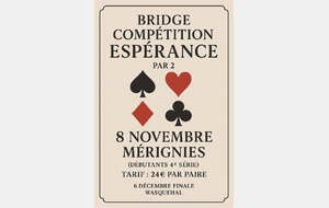 Espérance par paire Samedi 8 Novembre à  Mérignies 