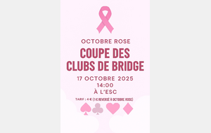 Octobre Rose / Coupe des clubs 17 Octobre 2025 Tarif: 4€ à L’ESC 14:00