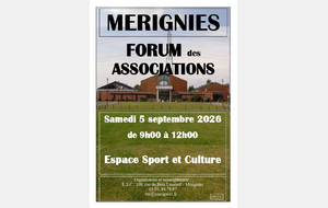 Forum des associations Mérignies, Samedi 5 Septembre 2026 à l’ESC