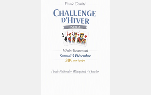 Challenge par 2 à Hénin Beaumont le 5 Décembre