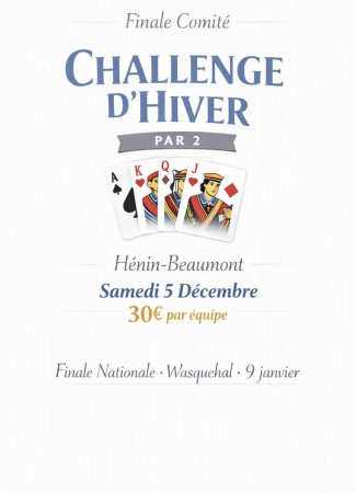 Challenge par 2 à Hénin Beaumont le 5 Décembre