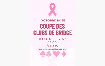 Octobre Rose / Coupe des clubs 17 Octobre 2025 Tarif: 4€ à L’ESC 14:00
