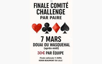 Challenge par 2, le 7 Mars à Douai 