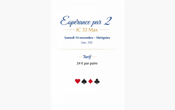 Espérance par 2 le 14 Novembre au GOLF