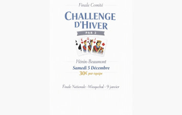 Challenge par 2 à Hénin Beaumont le 5 Décembre