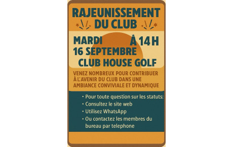 Rajeunissement du club 2025-2026 Assemblée Générale 