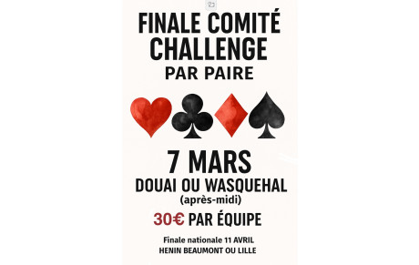 Challenge par 2, le 7 Mars à Douai 