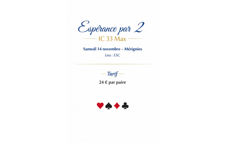 Espérance par 2 le 14 Novembre au GOLF